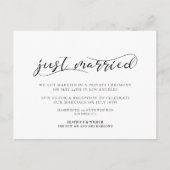 Gerade verheiratet Elegante romantische Ankündigun Postkarte (Vorderseite)