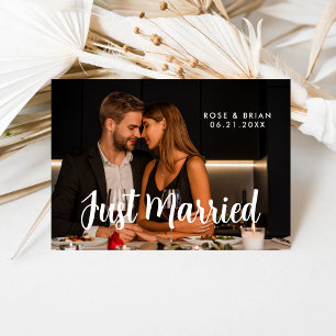 Gerade Verheiratet Elegante Romantische Hochzeitsf Ankündigung