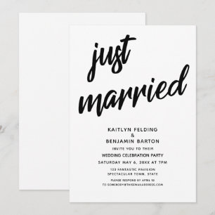 "Gerade Verheiratet" Fette Schreibschrift Hochzeit Einladung