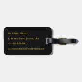 Gerade verheiratet, Gold auf schwarzem Gepäckanhänger (Rückseite horizontal)