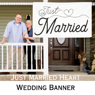 Gerade Verheiratet Herz Banner
