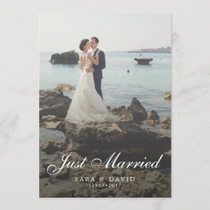 Gerade Verheiratet Hochzeits-Elopement-Ankündigung Einladung
