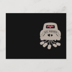 Gerade verheiratet. Hochzeitsdesign für frisch Ver Postkarte