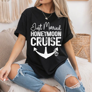 Gerade verheiratet Hochzeitsreise Kreuzfahrt Ring T-Shirt