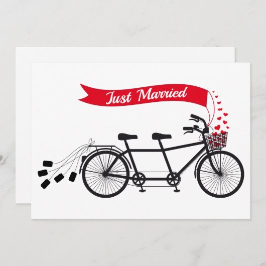 Gerade verheiratet, Hochzeittandem Fahrrad Ankündigung (Vorne/Hinten)