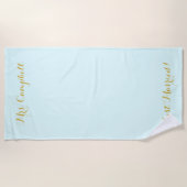 Gerade verheiratet im Goldflitterwochentuch Strandtuch (Vorderseite)