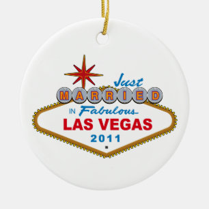 Gerade verheiratet in fabelhaftem Las Vegas 2011 Keramikornament