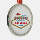 Gerade verheiratet in fabelhaftem Las Vegas 2014 Silbernes Ornament (Rechts)