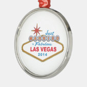 Gerade verheiratet in fabelhaftem Las Vegas 2014 Silbernes Ornament (Links)