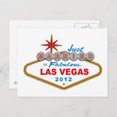 Gerade verheiratet in Fabulous Las Vegas 2012 Vega Ankündigungspostkarte (Vorne/Hinten)