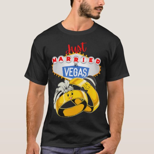 Gerade verheiratet in VEGAS Las Vegas Hochzeit BRI T-Shirt (Vorderseite)