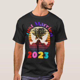 Gerade verheiratet Lover Paare Frauen & Männer Bra T-Shirt