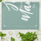 Gerade verheiratet mit Hochzeitstag Geschenk Küche Geschirrtuch (Gefaltet)