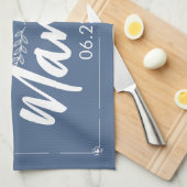 Gerade verheiratet mit Hochzeitstag Geschenk Küche Geschirrtuch (Viertel Falte)