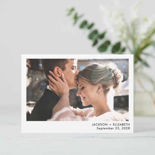 Gerade verheiratet moderne Foto qr Code-Karte (Stehend Vorderseite)