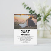 Gerade verheiratet Moderne Hochzeitsankündigung Fo Postkarte (Stehend Vorderseite)