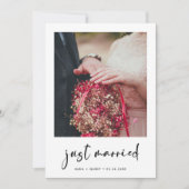 Gerade verheiratet Moderne trendige Hochzeitskarte Ankündigung (Vorderseite)