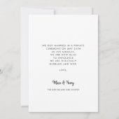 Gerade verheiratet Moderne trendige Hochzeitskarte Ankündigung (Rückseite)