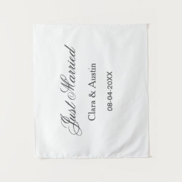 Gerade verheiratet Name des Paares Datum Jahr Hoch Wandteppich