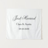 Gerade verheiratet Name des Paares Datum Jahr Hoch Wandteppich (Vorderseite (Horizontal))