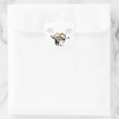Gerade verheiratet quadratischer aufkleber (Tasche)