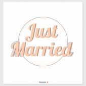 Gerade verheiratet Retro Chic Stilvoll geschnitten Aufkleber (Blatt)