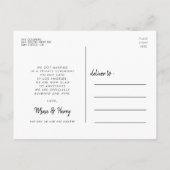 Gerade verheiratet Retro Vintage Hochzeit Foto Postkarte (Rückseite)