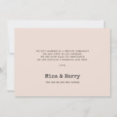 Gerade verheiratet Schreibwriter Vintage Hochzeit  Ankündigung (Rückseite)