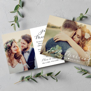 Gerade Verheiratet Skript Foto Hochzeit Ankündigung