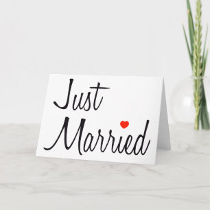 Gerade verheiratet (Skript mit rotem Herzen) Ankündigung