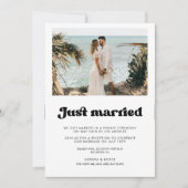 Gerade verheiratet Stilvolle Retro-Fotokarte Einladung (Vorderseite)