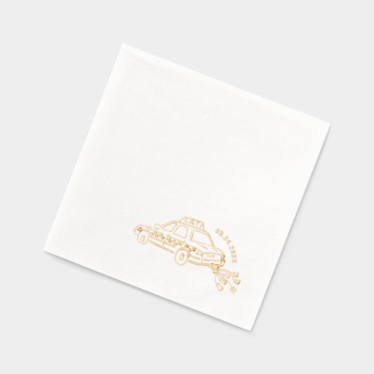 Gerade verheiratet Taxi Cocktail Hochzeit Servietten Mit Folie (Links)