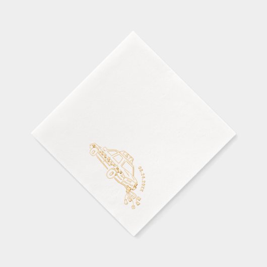 Gerade verheiratet Taxi Cocktail Hochzeit Servietten Mit Folie (Rechts)