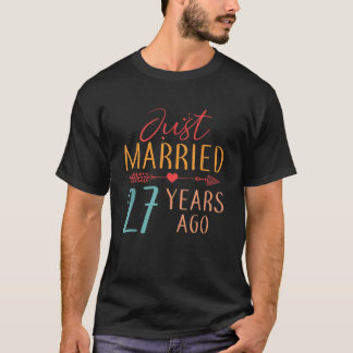 Gerade verheiratet vor 27 Jahren Retro Couple 27. T-Shirt