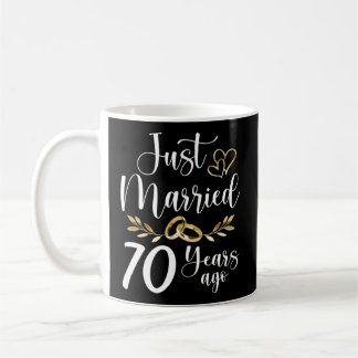Gerade verheiratet vor 70. Verheirateten 70 Jahren Kaffeetasse