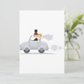 Gerade verheiratete Auto-Einladungen Einladung (Stehend Vorderseite)