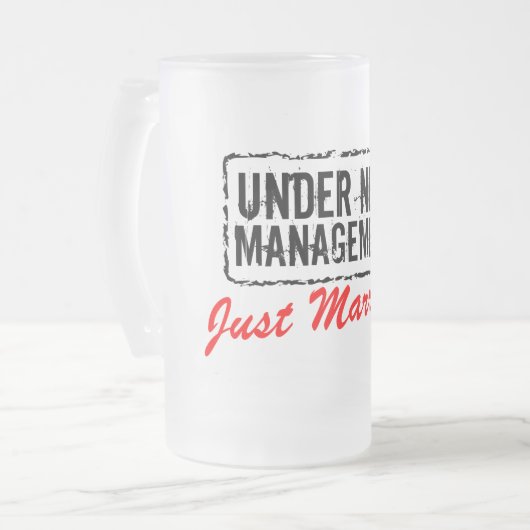 Gerade verheiratete Bier-Tasse | unter neuem Mattglas Bierglas (Vorderseite Links)