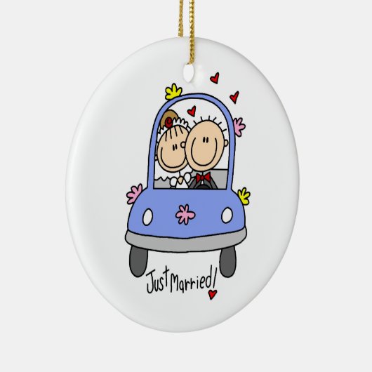 Gerade verheiratete Braut und Bräutigam-T - Shirts Keramikornament (Rechts)