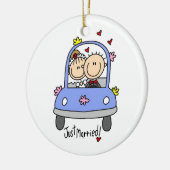 Gerade verheiratete Braut und Bräutigam-T - Shirts Keramikornament (Links)