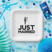 GERADE VERHEIRATETE BRIDE GROOM PAPPTELLER (Party)