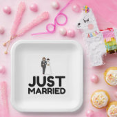 GERADE VERHEIRATETE BRIDE GROOM PAPPTELLER (Party)