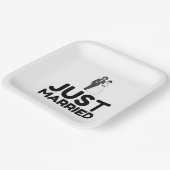 GERADE VERHEIRATETE BRIDE GROOM PAPPTELLER (Gewinkelt)