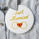 Gerade verheiratete Flitterwochen-reines Gold Button (Beispiel)