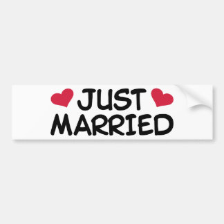 Gerade verheiratete Hochzeit Autoaufkleber