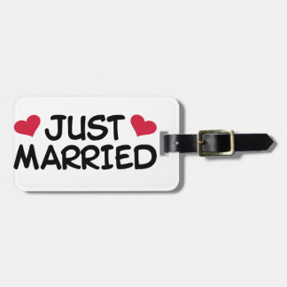 Gerade verheiratete Hochzeit Gepäckanhänger