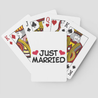 Gerade verheiratete Hochzeit Spielkarten