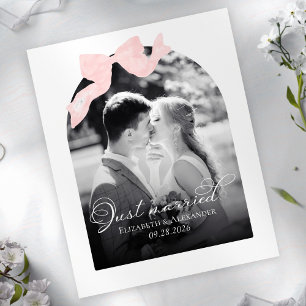 Gerade verheiratete Hochzeitskarten   Pink Bow
