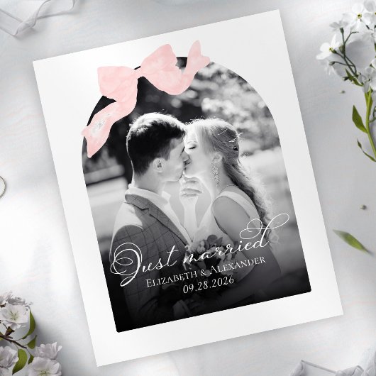 Gerade verheiratete Hochzeitskarten | Pink Bow