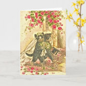 Gerade verheiratete Kitty-Katzen-Digital-Kunst, Karte (Gelbe Blume)