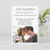 Gerade verheiratete Las- VegasFoto-Mitteilung Einladung (Stehend Vorderseite)